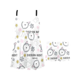 Siberian Husky design pattern Chest Sexy Pleated Two Piece Swim Dress