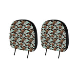 Coconut Pattern Print Design 03 Car Headrest Cover