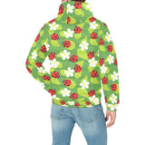 Ladybug Pattern Print Design 01 Men's Padded Hooded Jacket