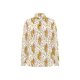 Corn Pattern Print Design 02 Women's Long Sleeve Polo Shirt