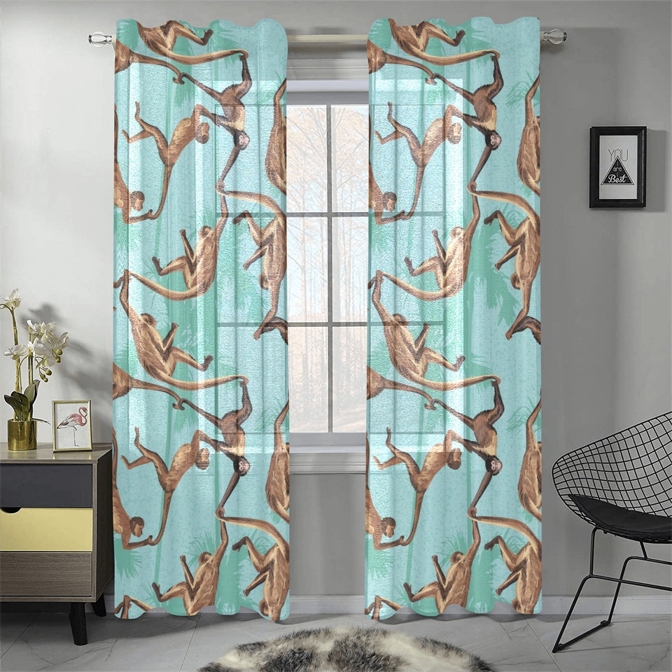 Monkey Palm tree background Gauze Curtain