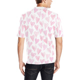 Watercolor pink heart pattern Men's All Over Print Polo Shirt