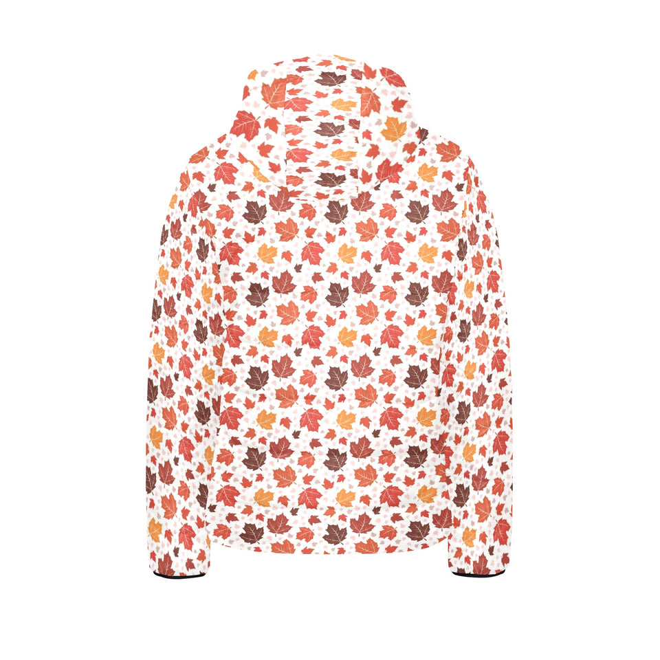 Colorful Maple Leaf pattern Kids' Boys' Girls' Padded Hooded Jacket