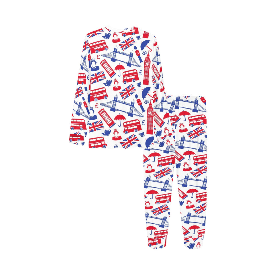 British Pattern Print Design 01 Kids' Boys' Girls' All Over Print Pajama Set