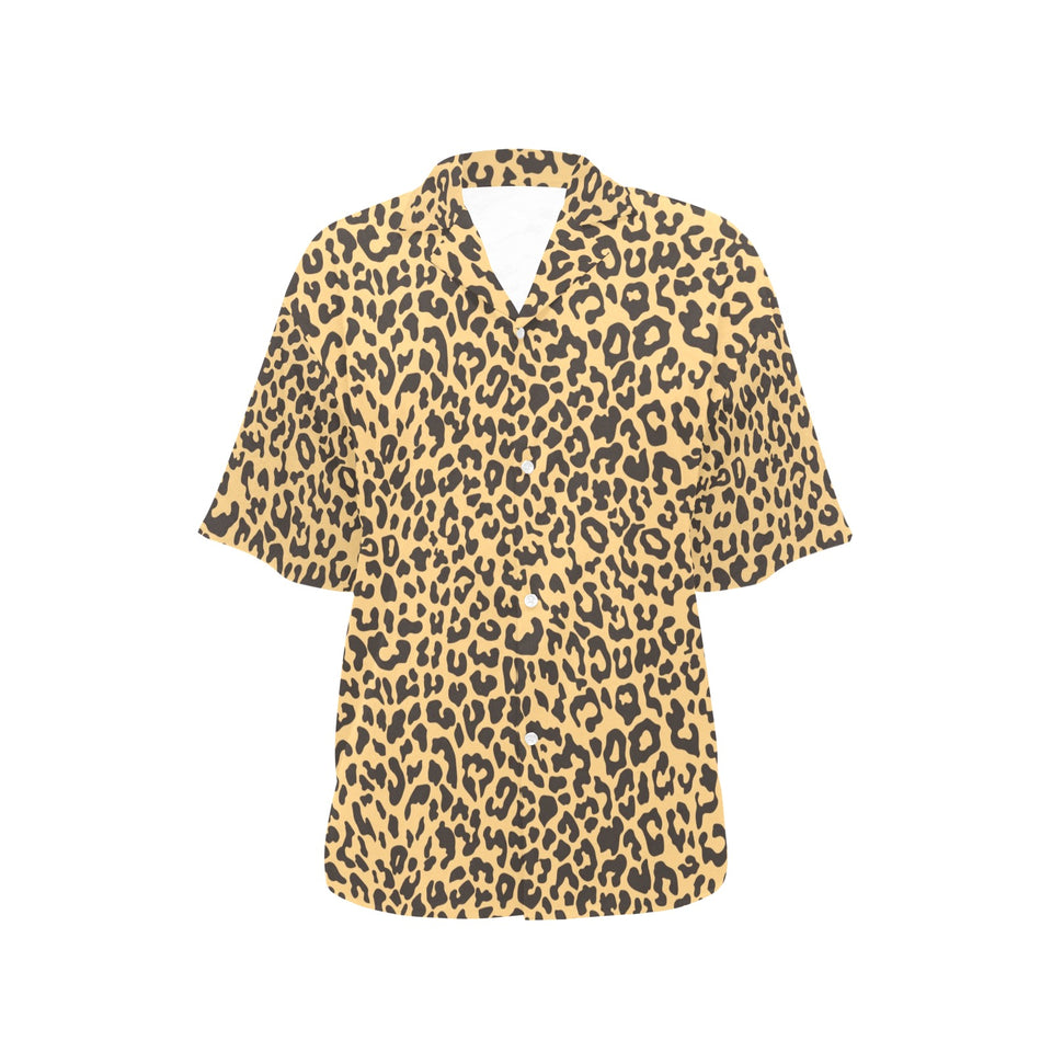 Leopard skin print Women's All Over Print Hawaiian Shirt