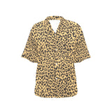 Leopard skin print Women's All Over Print Hawaiian Shirt