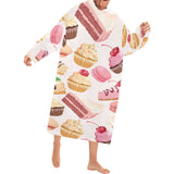 Cake cupcake sweets pattern Blanket Robe with Sleeves