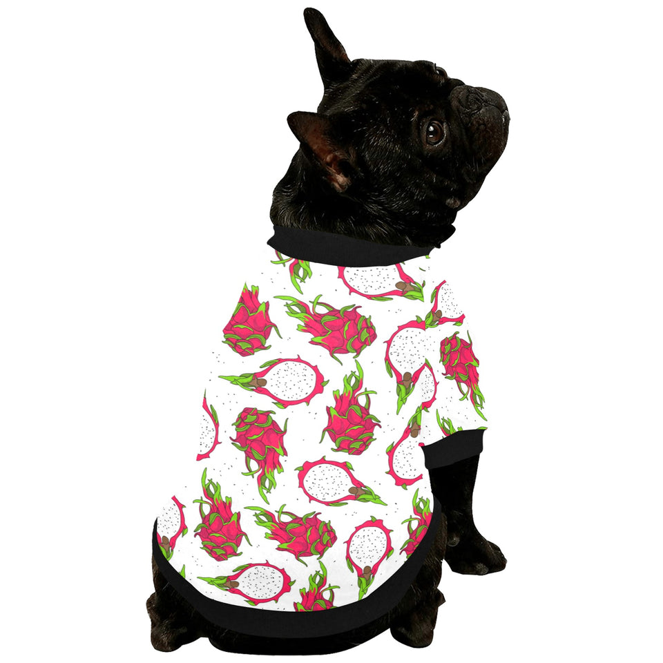 dragon fruits white background All Over Print Pet Dog Round Neck Fuzzy Shirt