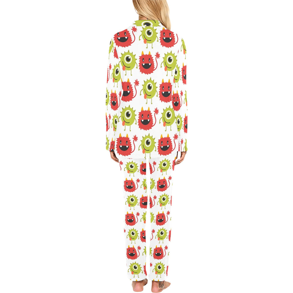 Alien Pattern Print Design 05 Women's Long Pajama Set