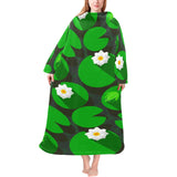 Frog waterlily pattern Blanket Robe with Sleeves