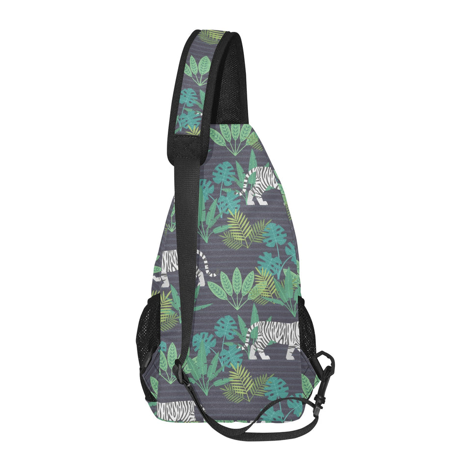white bengal tigers tropical plant All Over Print Chest Bag