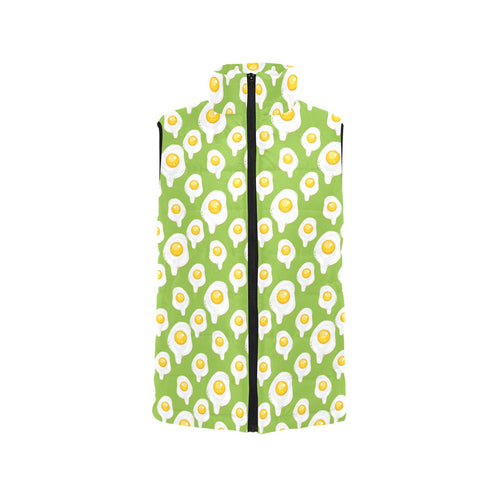 Fried Eggs Pattern Print Design 01 Women's Padded Vest