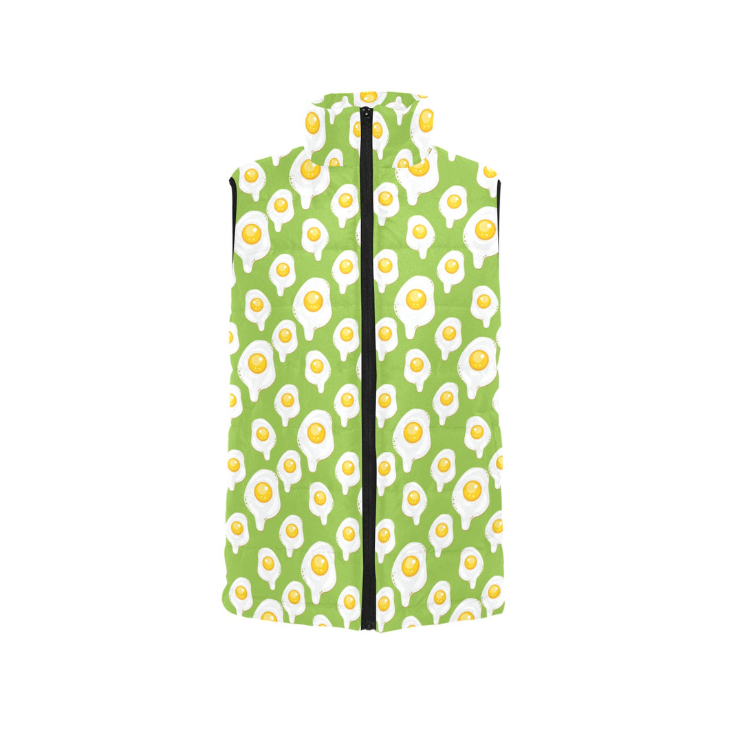 Fried Eggs Pattern Print Design 01 Women's Padded Vest