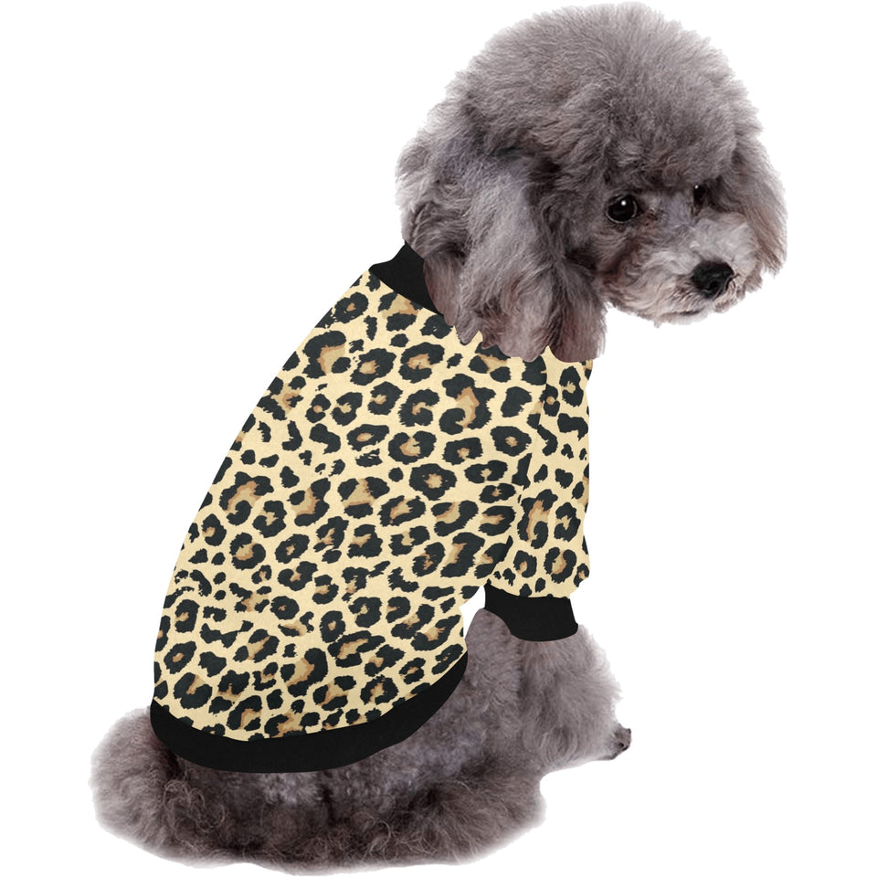 Leopard print design pattern All Over Print Pet Dog Round Neck Fuzzy Shirt