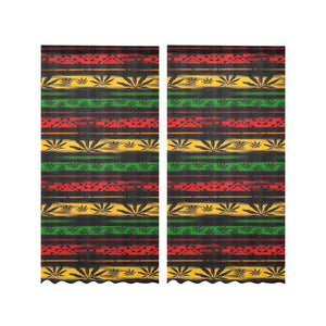 Canabis Marijuana Weed Pattern Print Design 04 Gauze Curtain