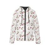 English Bulldog Pattern Print Design 01 Women's Padded Hooded Jacket