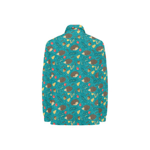Hedgehog Pattern Print Design 01 Women's Long Sleeve Polo Shirt