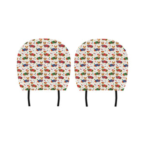 Corgi Christmas Pattern Car Headrest Cover