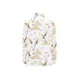 Beautiful Japanese cranes pattern Women's Long Sleeve Polo Shirt