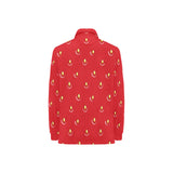 strawberry texture skin pattern Women's Long Sleeve Polo Shirt