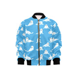 Cute sea lion seal pattern background Kids' Boys' Girls' Bomber Jacket
