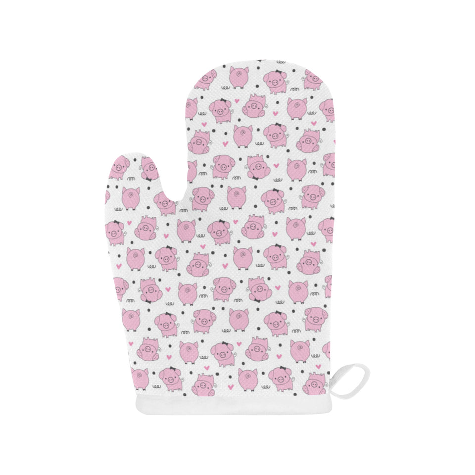 Pig Pattern Print Design 03 Heat Resistant Oven Mitts