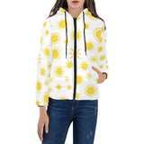 Sun pattern Women's Padded Hooded Jacket