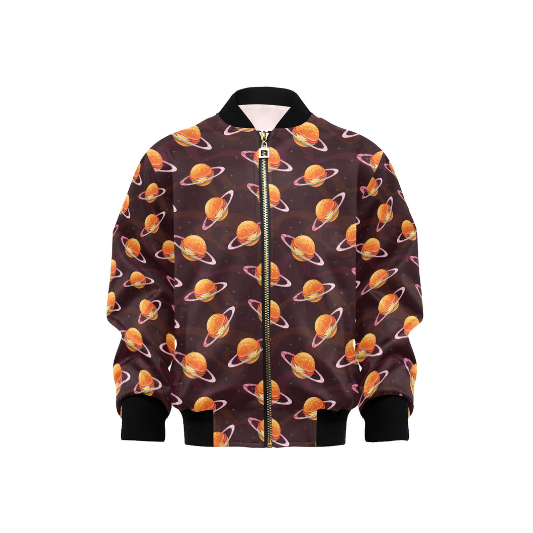 Hamburger Pattern Print Design 05 Kids' Boys' Girls' Bomber Jacket