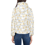 Golden Retriever Pattern Print Design 04 Women's Padded Hooded Jacket