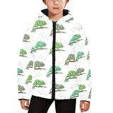 Chameleon lizard pattern Kids' Boys' Girls' Padded Hooded Jacket