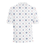 Anchor rudder nautical design pattern Men's All Over Print Polo Shirt