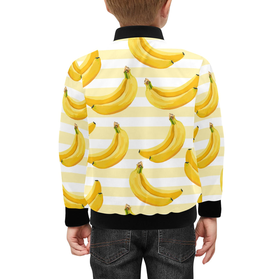 Banana pattern blackground Kids' Boys' Girls' Bomber Jacket