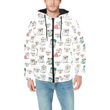 English Bulldog Pattern Print Design 03 Men's Padded Hooded Jacket