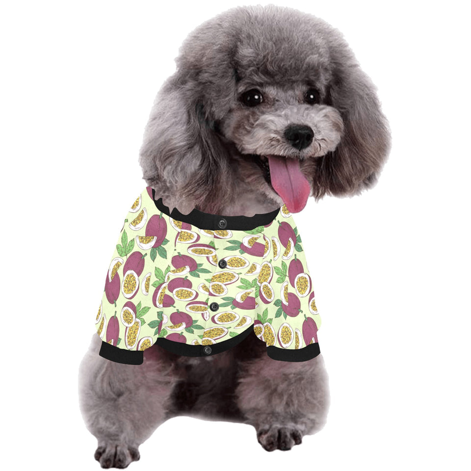 Paassion fruit pattern All Over Print Pet Dog Round Neck Fuzzy Shirt