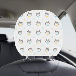Cute Siberian Husky pattern Car Headrest Cover