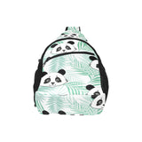 Panda pattern tropical leaves background All Over Print Chest Bag