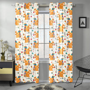 Squirrel Pattern Print Design 04 Gauze Curtain