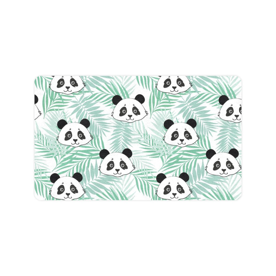 Panda pattern tropical leaves background Doormat