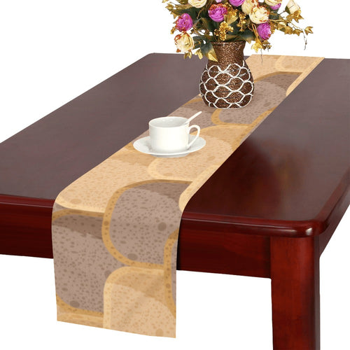 Bread Toast Pattern Print Design 04 Table Runner