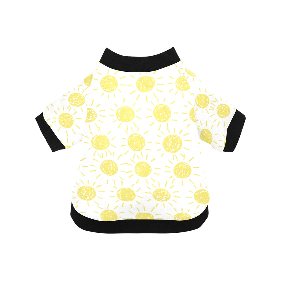 hand drawn sun pattern All Over Print Pet Dog Round Neck Fuzzy Shirt