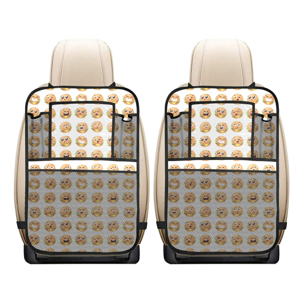 Hamburger Pattern Print Design 04 Car Seat Back Organizer