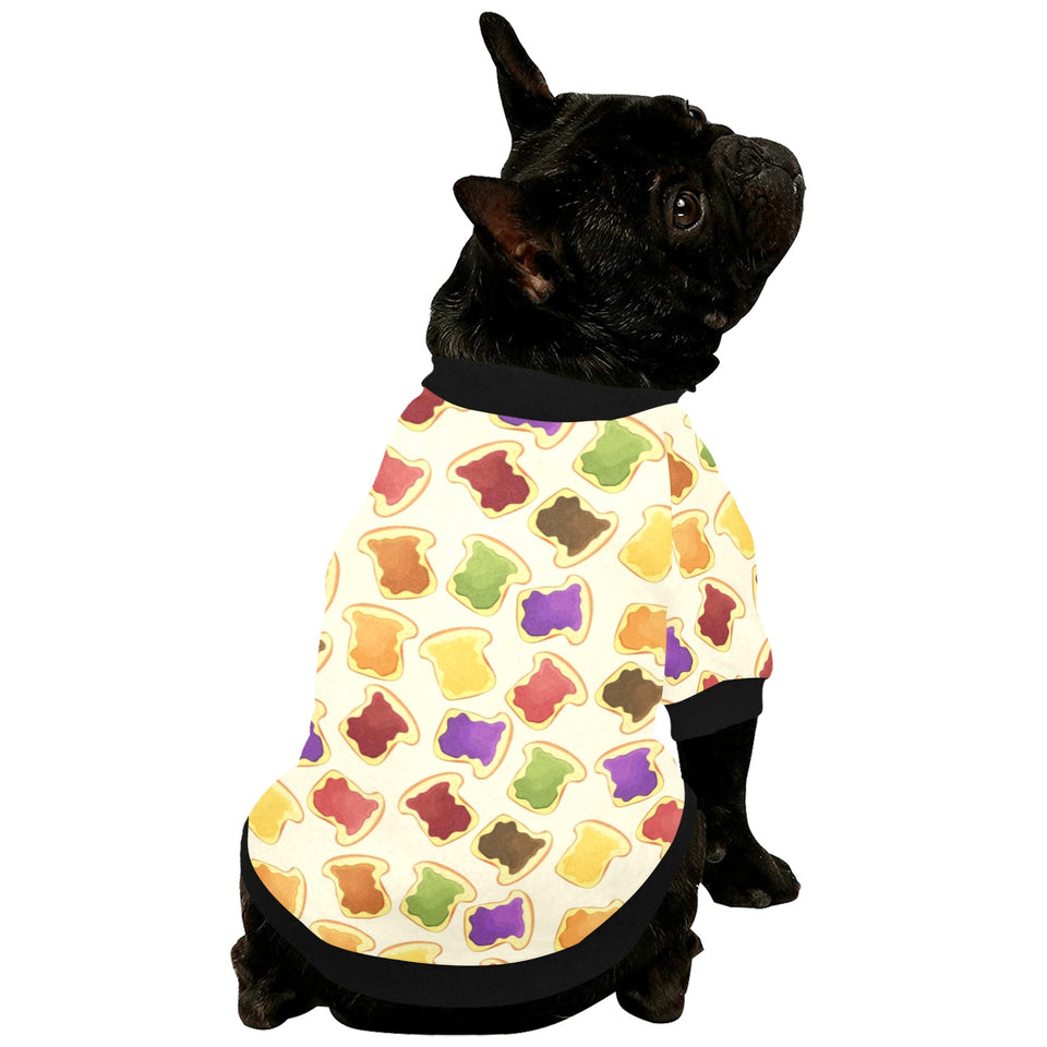 Bread Toast Pattern Print Design 02 All Over Print Pet Dog Round Neck Fuzzy Shirt