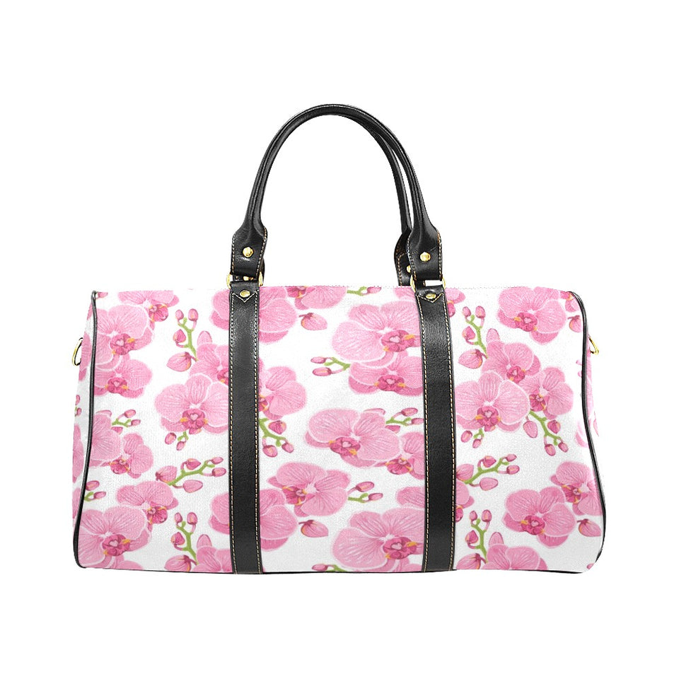 pink purple orchid pattern background Travel Bag