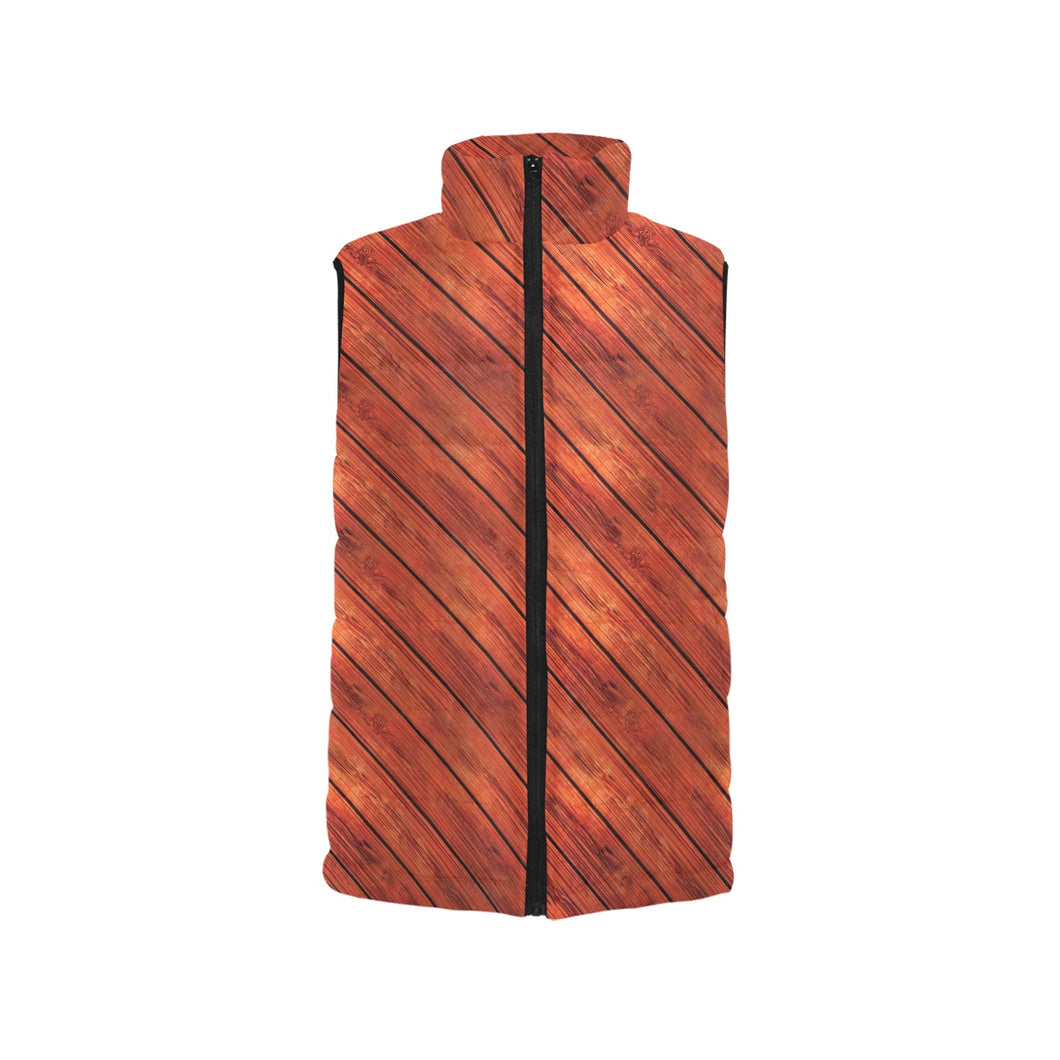 Wood Printed Pattern Print Design 03 Men's Padded Vest