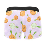cute onions smiling faces purple background Men's All Over Print Boxer Briefs Men's Underwear