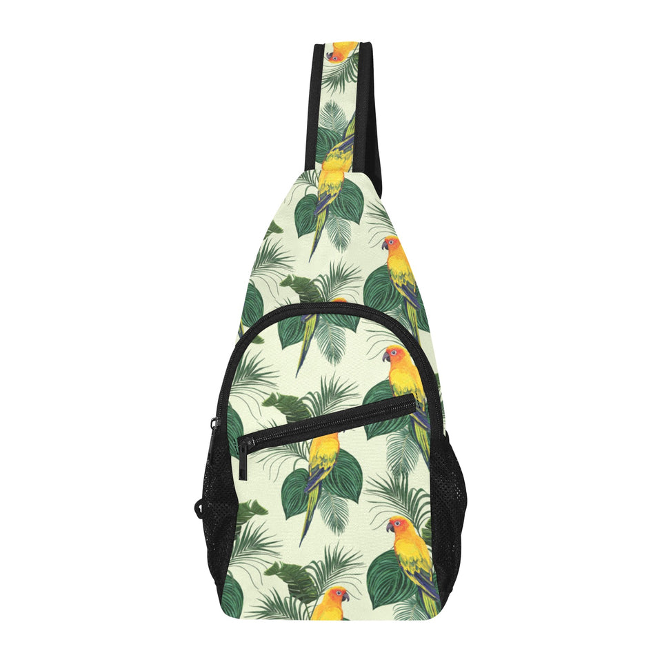 Beautiful parrot palm leaves pattern All Over Print Chest Bag