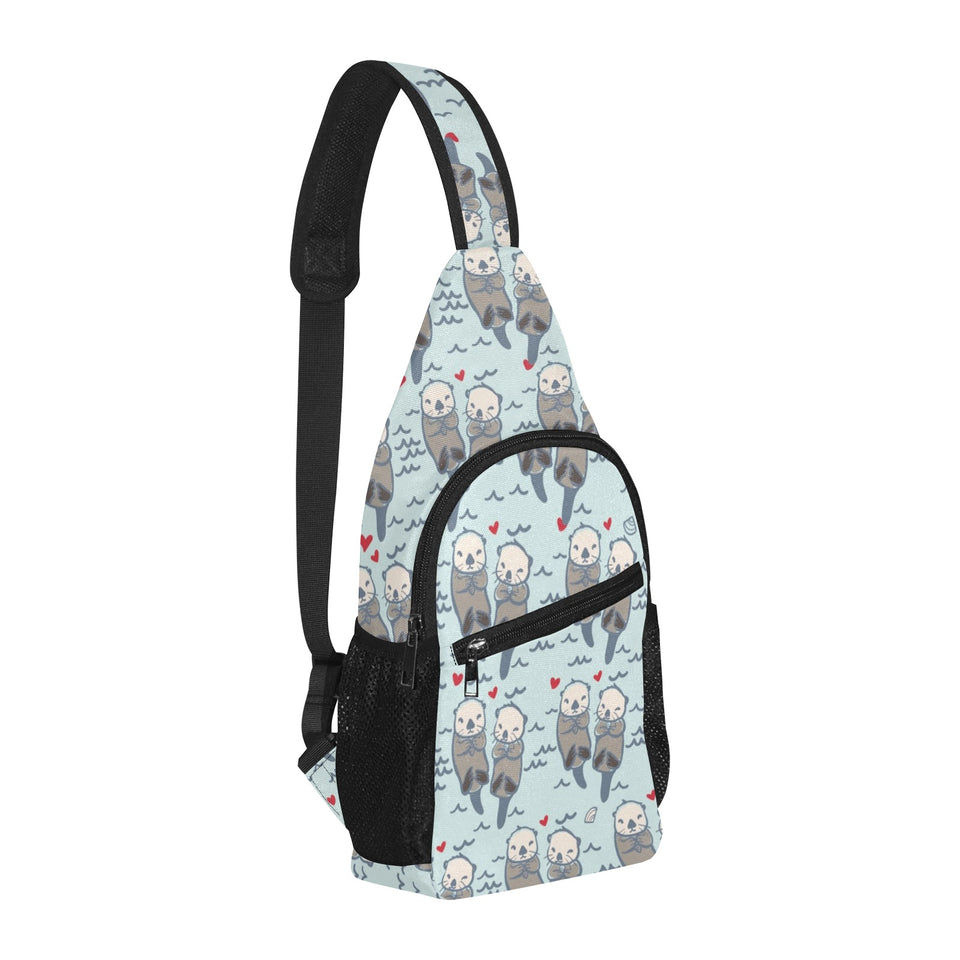 Lovely Sea Otter Pattern All Over Print Chest Bag