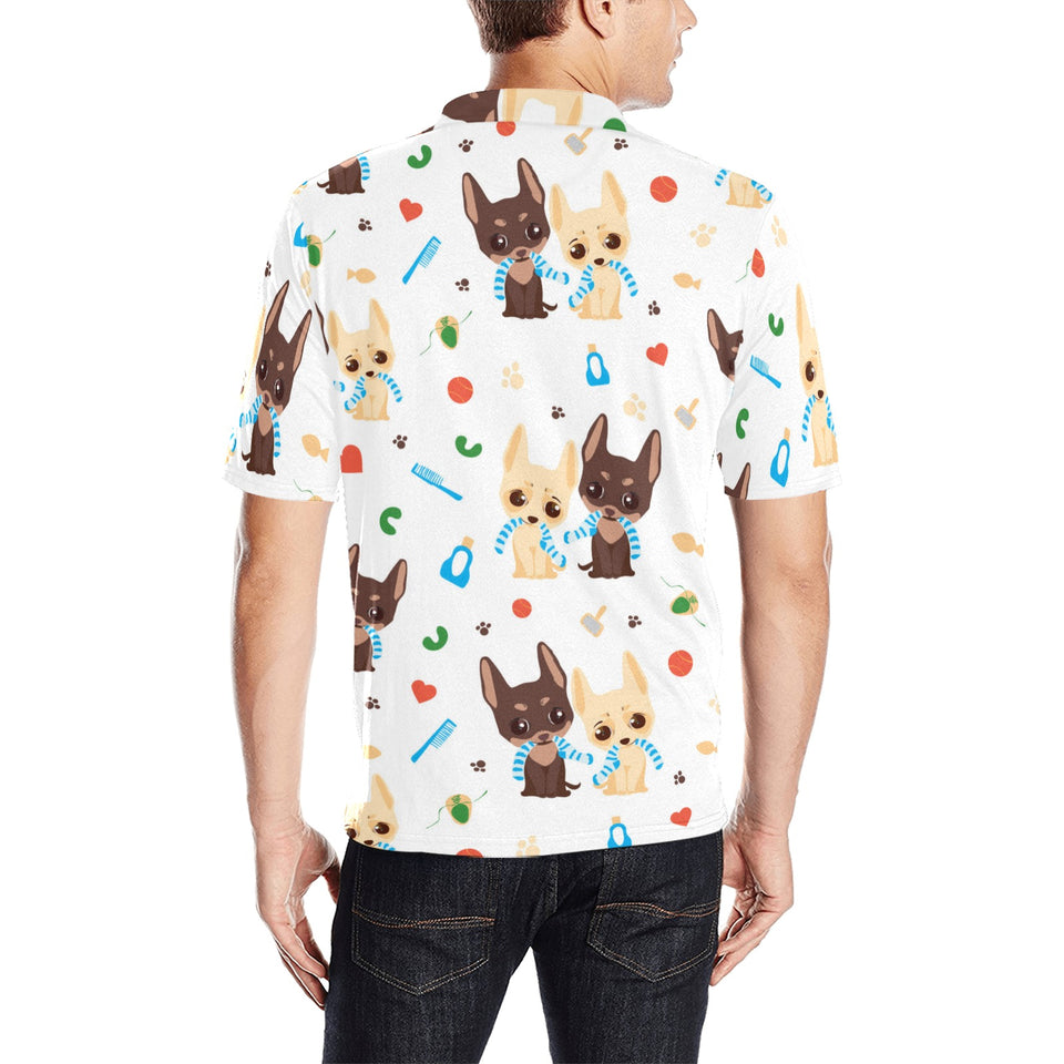 Cute Chihuahua dog pattern Men's All Over Print Polo Shirt