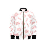 Pink sakura cherry blossom pattern Kids' Boys' Girls' Bomber Jacket