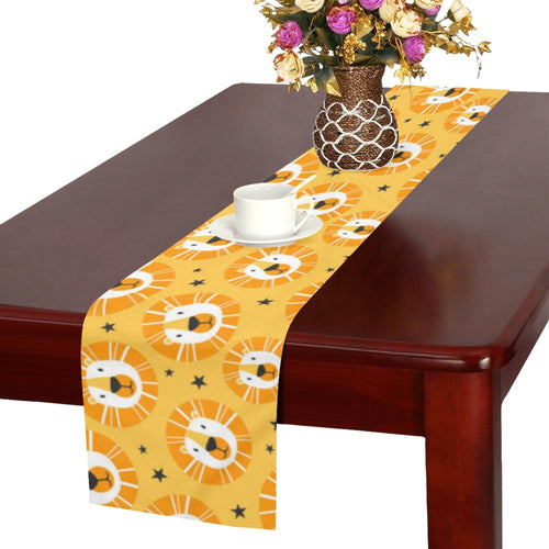 Lion Pattern Print Design 03 Table Runner